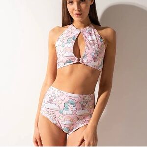 Shark polewear 🔥🦄 unicorn crop top sports  bra pink gym active